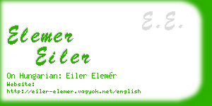 elemer eiler business card